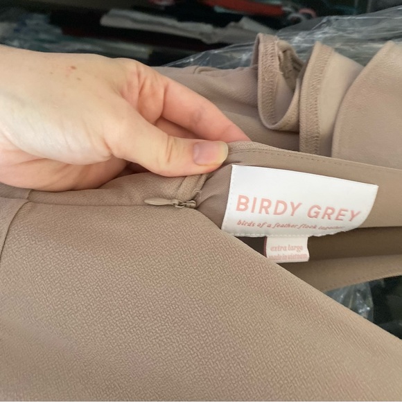 Birdy Grey Hannah Crepe Taupe Bridesmaids Dress - Picture 3 of 4